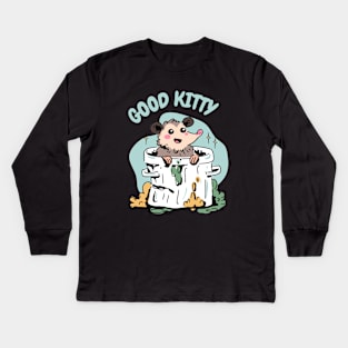 Opossum - Funny Good Kitty - Sarcastic Humor Kids Long Sleeve T-Shirt